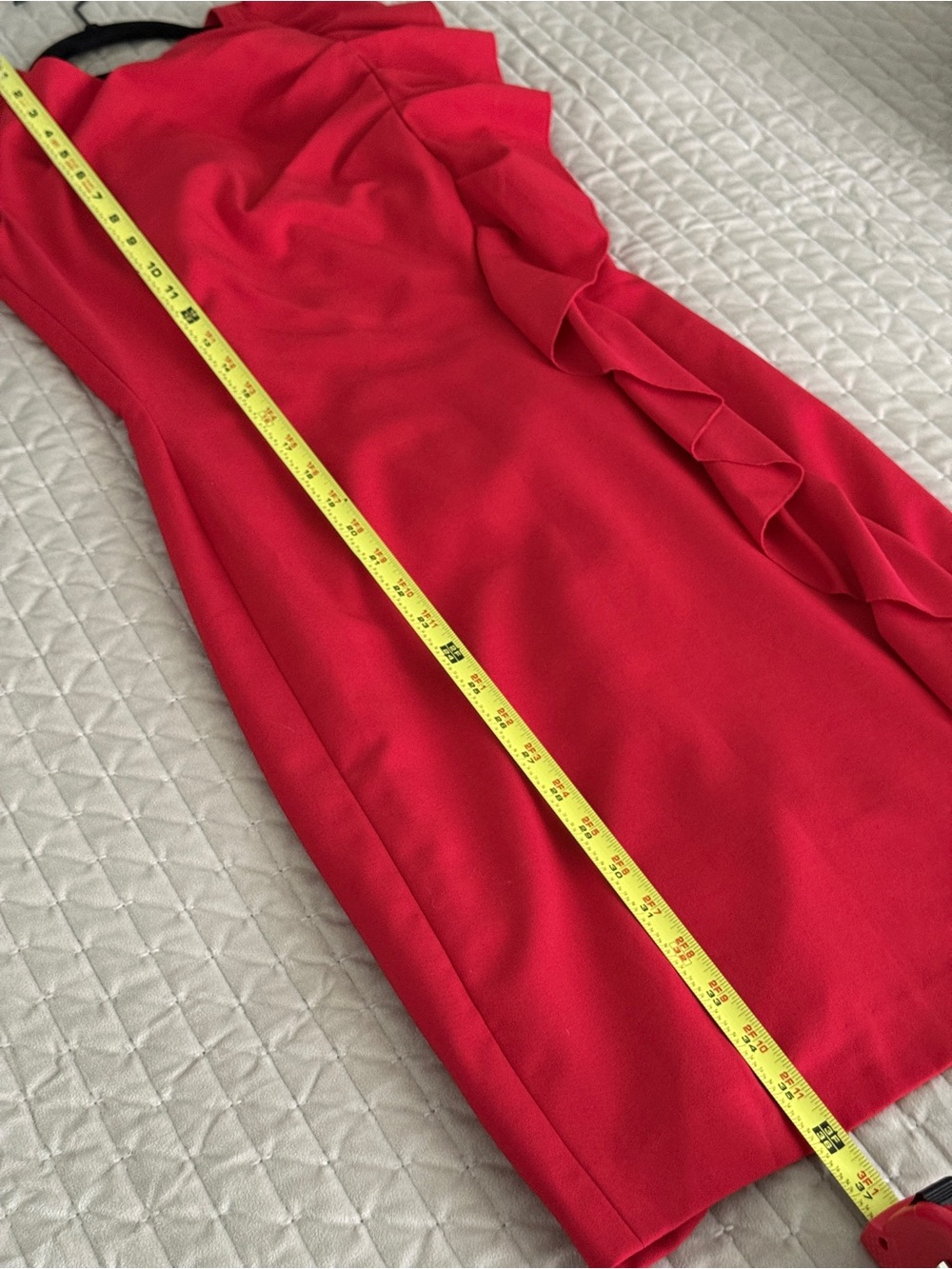 Calvin Klein Red Ruffle Sheath Dress Women’s Size 2 - Picture 5 of 6